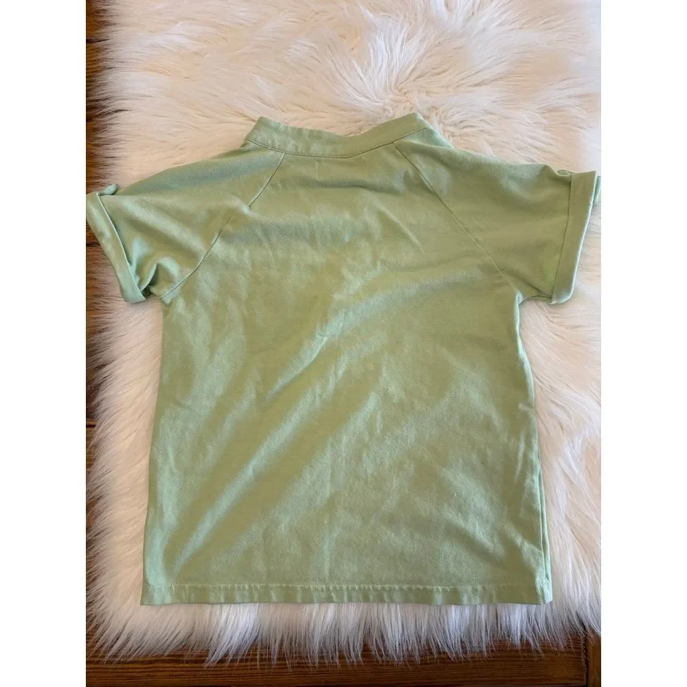 Deer applique pocket green‎ top size 5/6